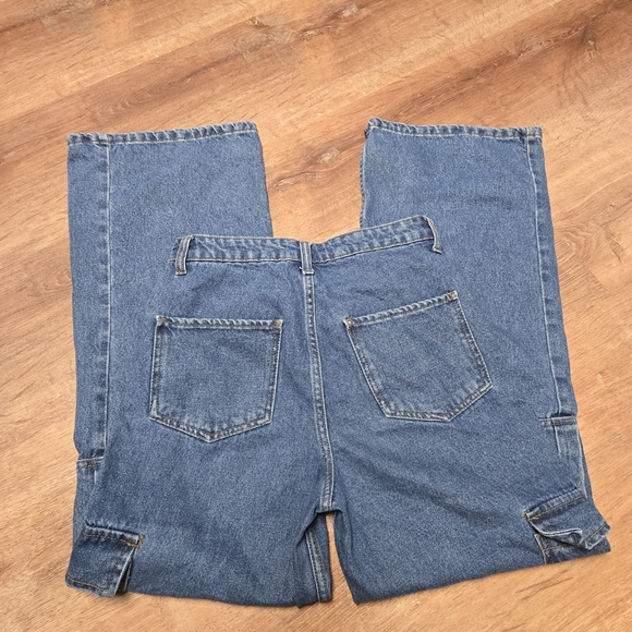 PrettyLittleThing Blue Wide Leg Jeans Womens Size 4 - Picture 8 of 8